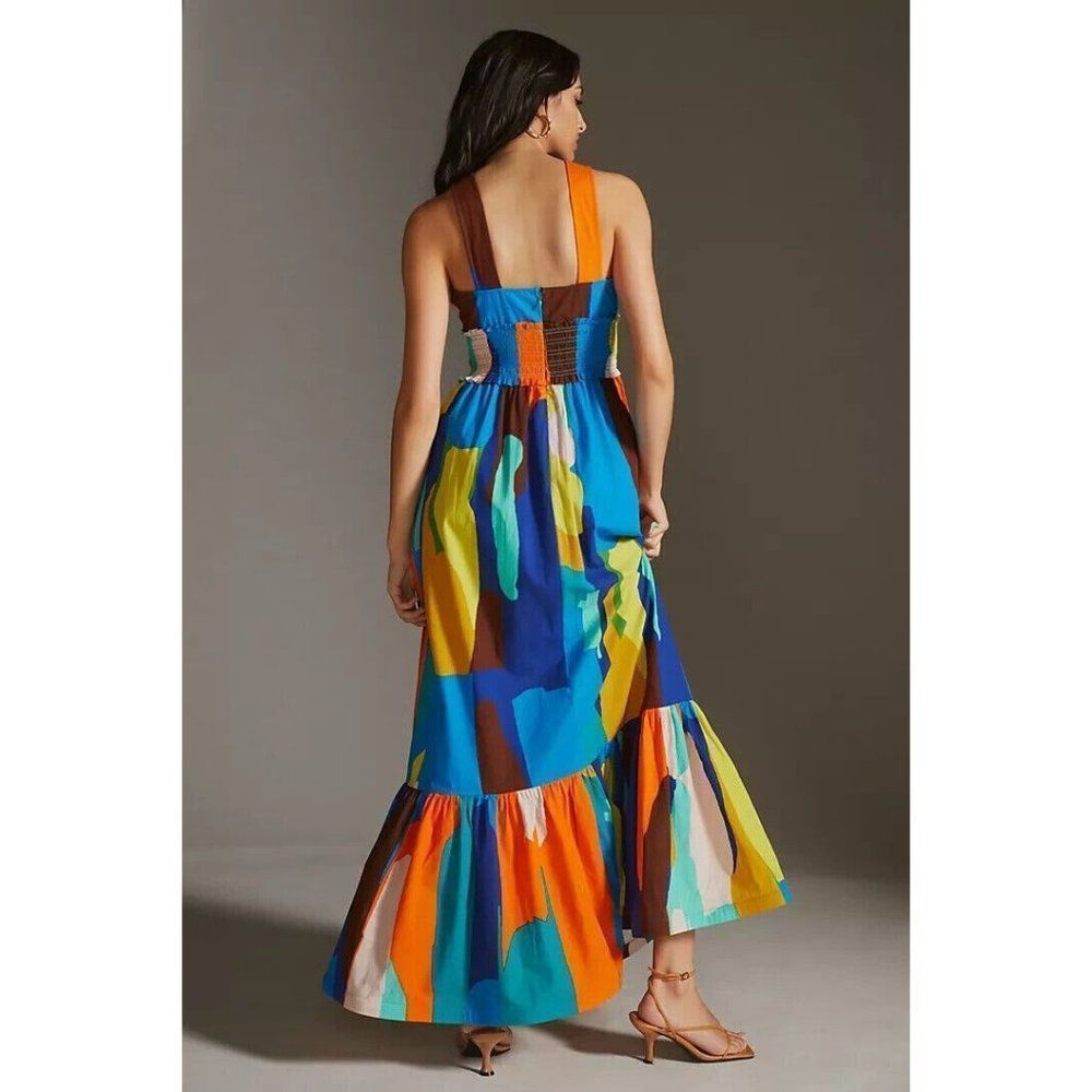 Anthropologie Multicolor Abstract Print Maxi Dress - Picture 3 of 8